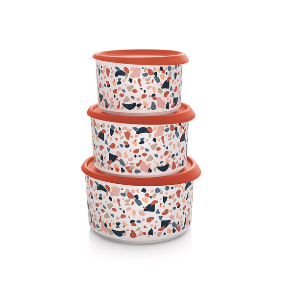 ONE TOUCH CANISTER SET OF 3 (TERRAZZO)